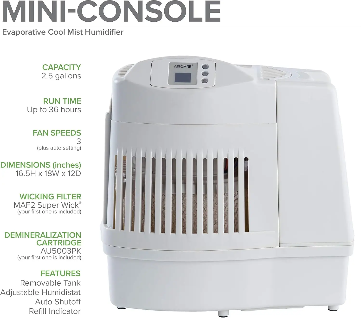 AIRCARE MA Whole-House Console-Style Evaporative Humidifier (Mini-Console)