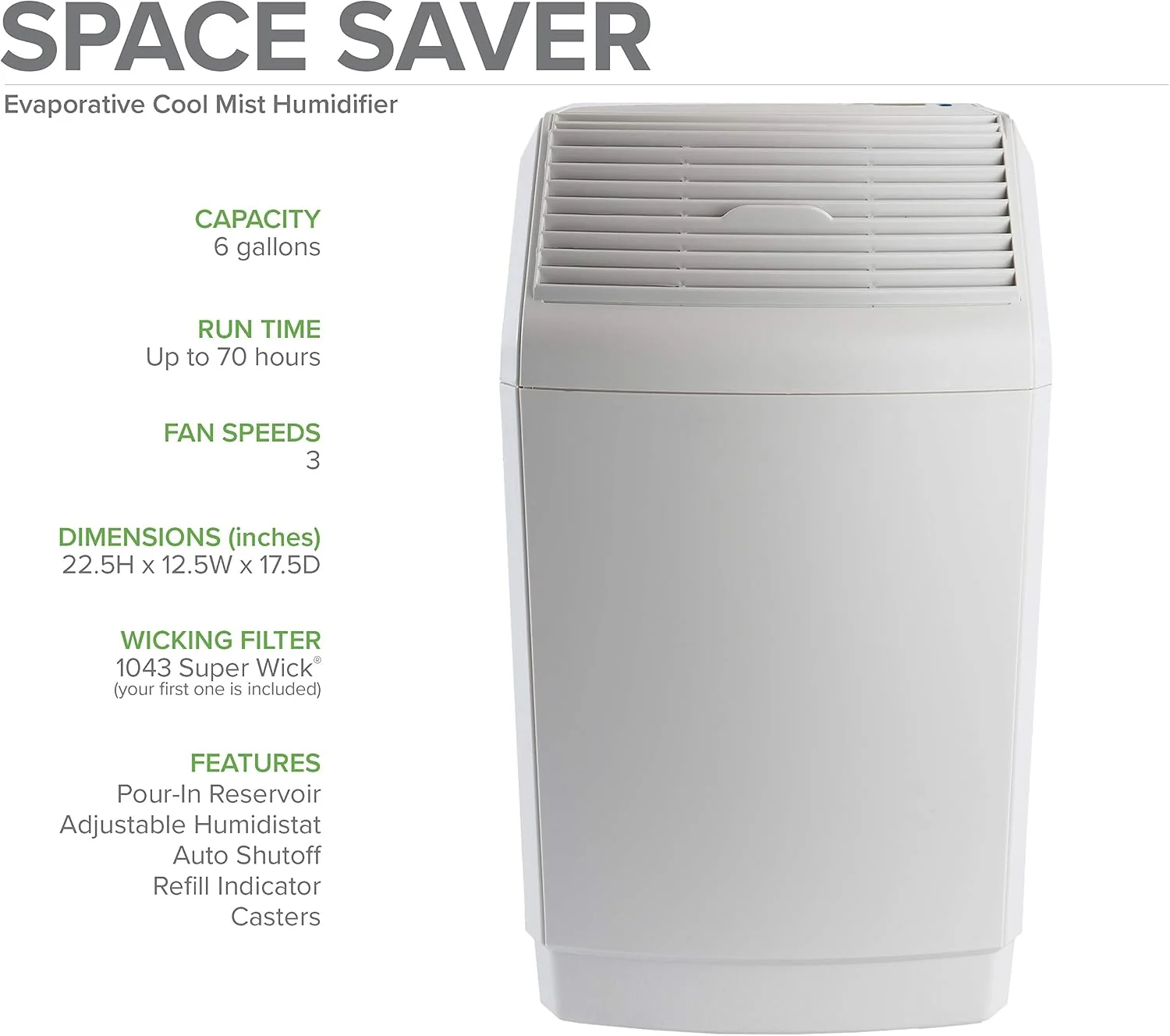 AIRCARE Space Saver Large Evaporative Whole House Commercial 6 Gallon Humidifier for Large Rooms 2