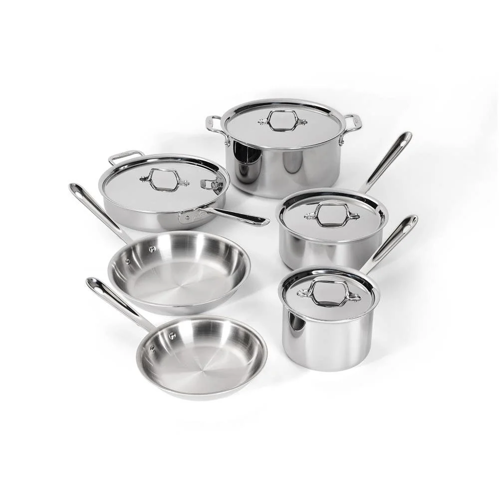 All-Clad D3® Stainless Steel Cookware Set, 10-Piece