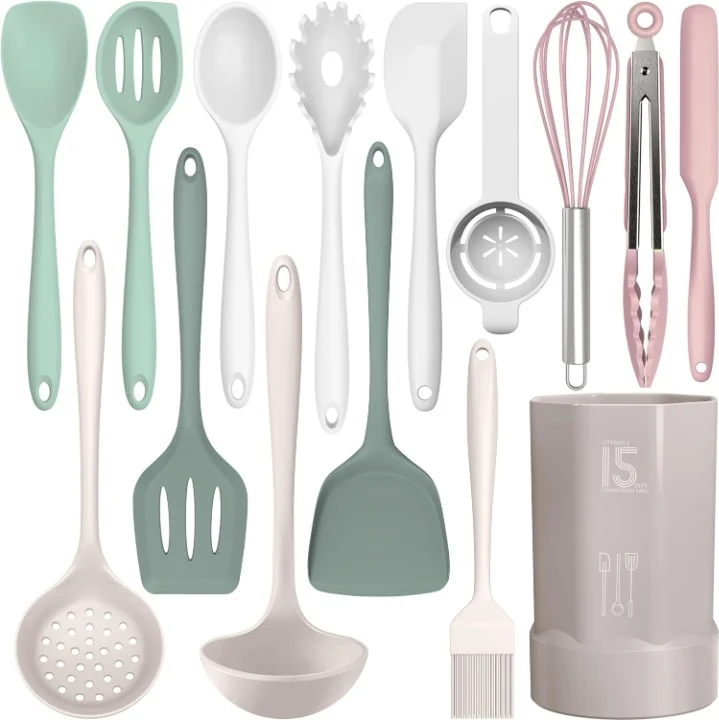 AOTHOD Silicone Cooking Utensils Set