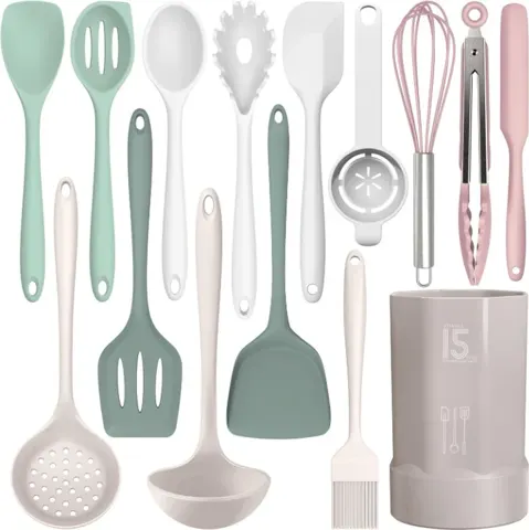 AOTHOD Silicone Cooking Utensils Set