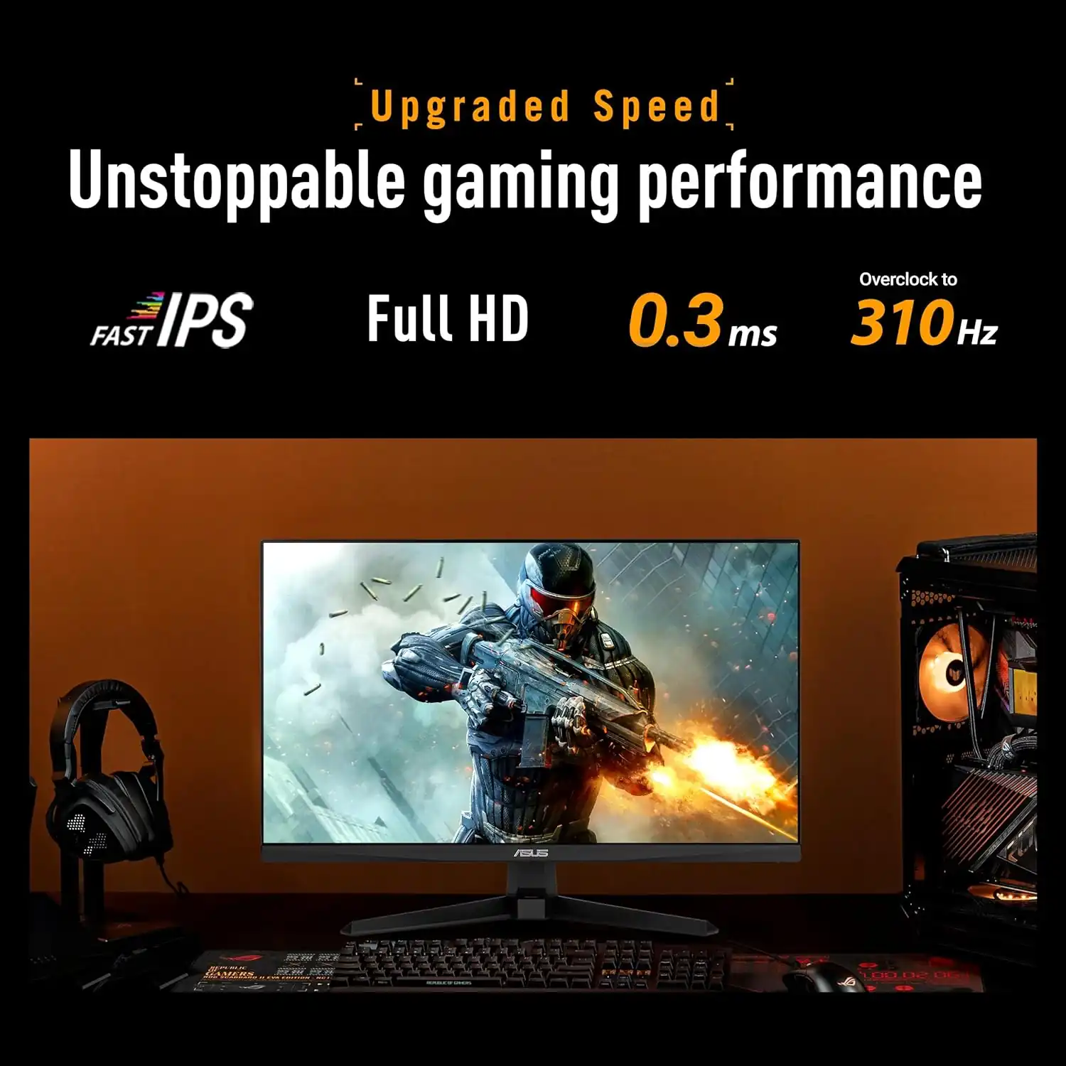 ASUS TUF Gaming VG259QMR5A 25 Inch 1080p 310Hz G-SYNC Gaming Monitor