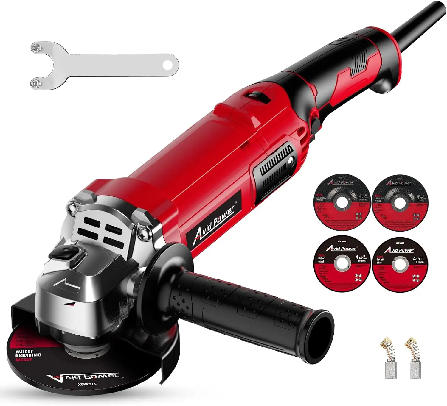 AVID POWER Angle Grinder 4-1/2 Inch 8.0 Amp 1000W Electric Grinder Tool 7-Variable-Speed Metal Grinder