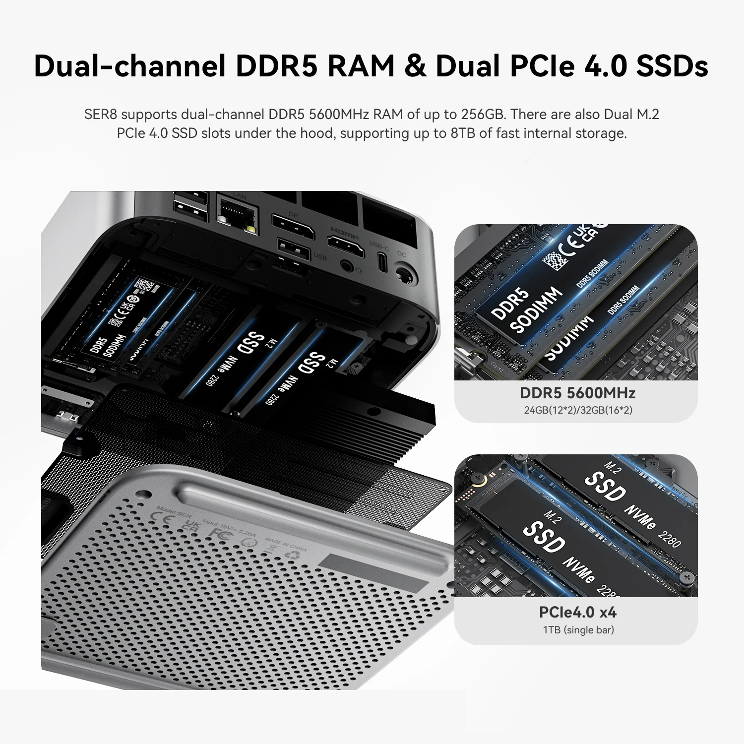 Beelink SER8 Mini PC (Ryzen 7 8745HS, 32GB/1TB)