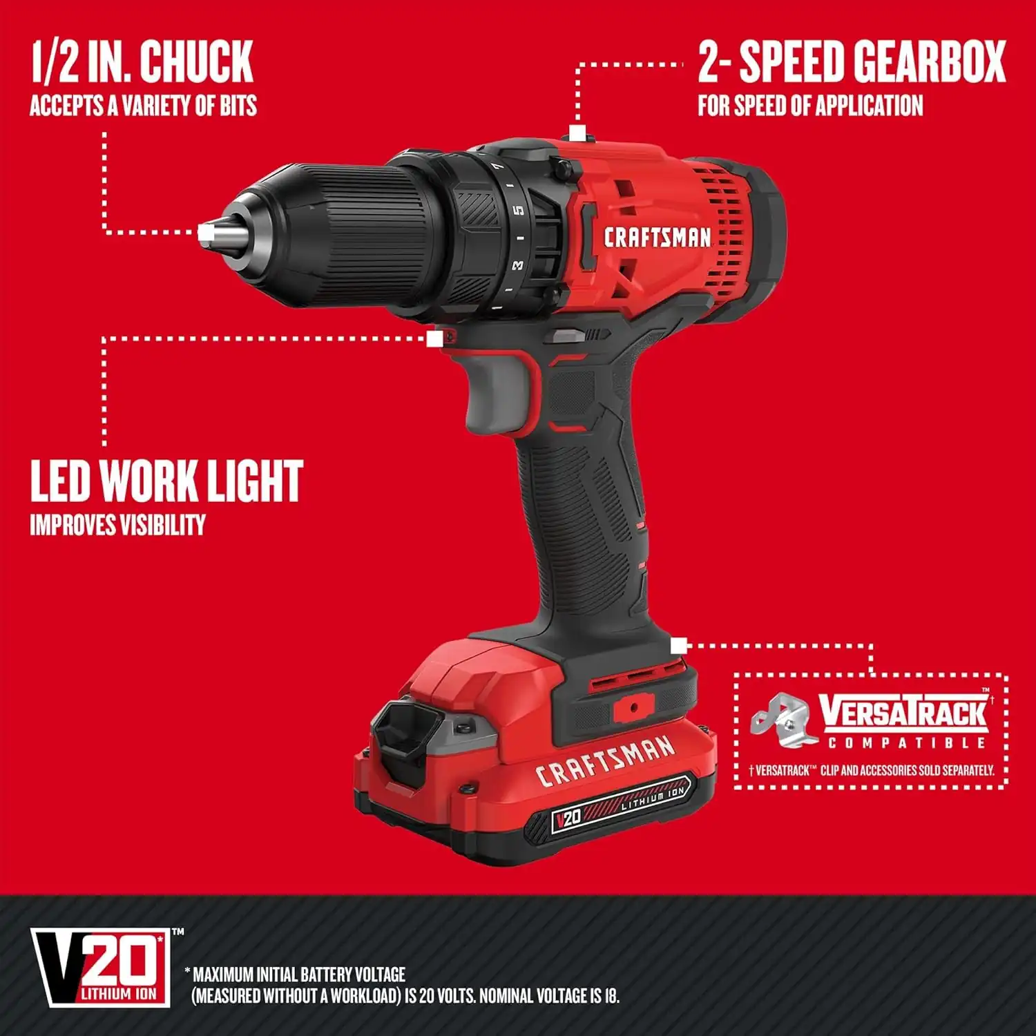 CRAFTSMAN V20 MAX Cordless Drill and Impact Driver