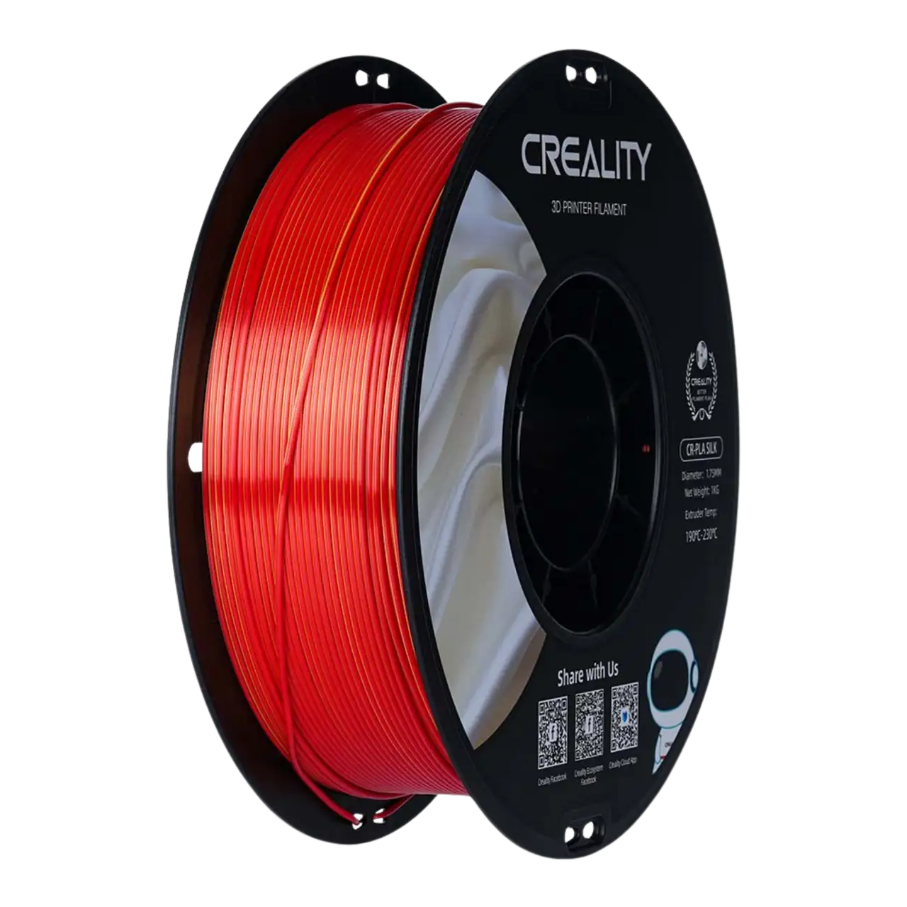 Creality CR-Silk 1.75mm PLA 3D Printing Filament 1kg - Golden Red