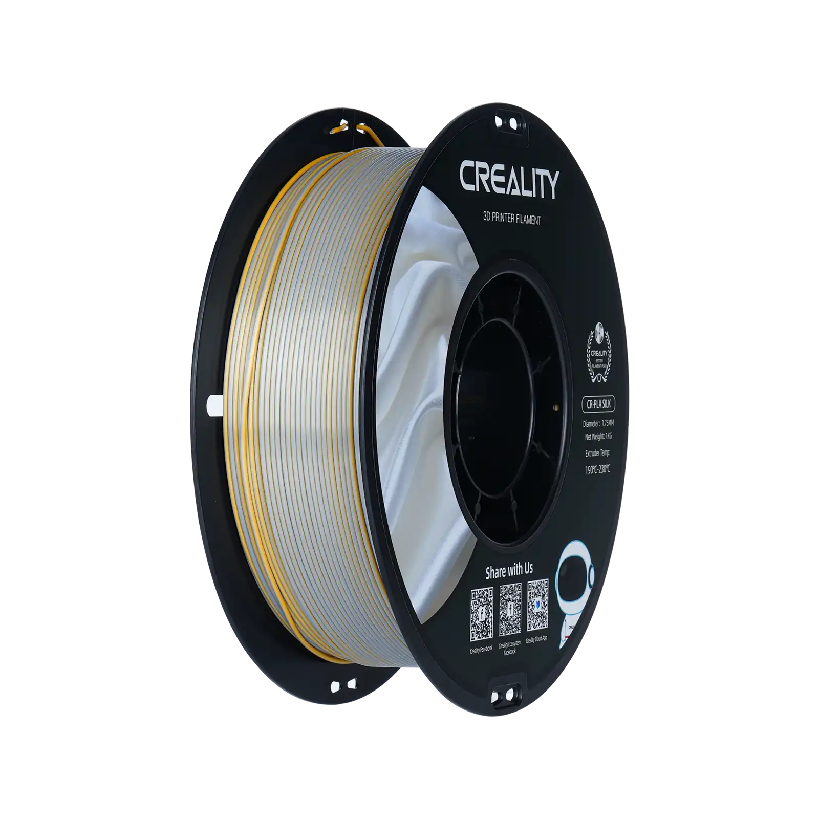 Creality CR-Silk 1.75mm PLA 3D Printing Filament 1kg - Golden-silver