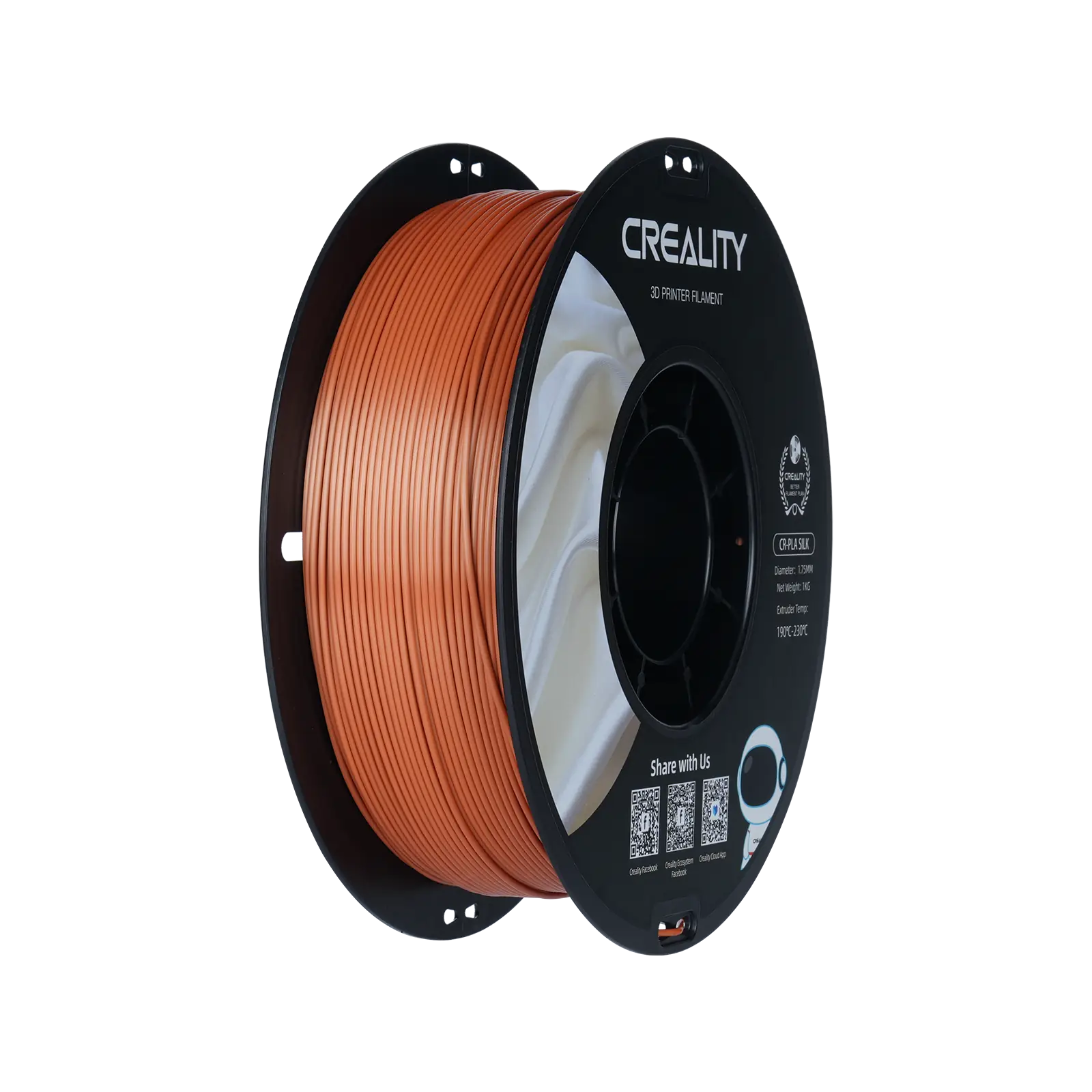 Creality CR-Silk 1.75mm PLA 3D Printing Filament 1kg - Red Copper(ETA0904)