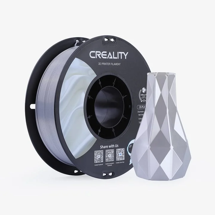 Creality CR-Silk 1.75mm PLA 3D Printing Filament 1kg - Silver