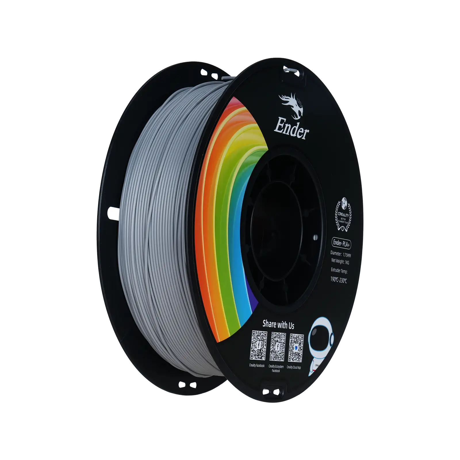 Creality Ender 1.75mm PLA+ 3D Printing Filament 1kg - Grey