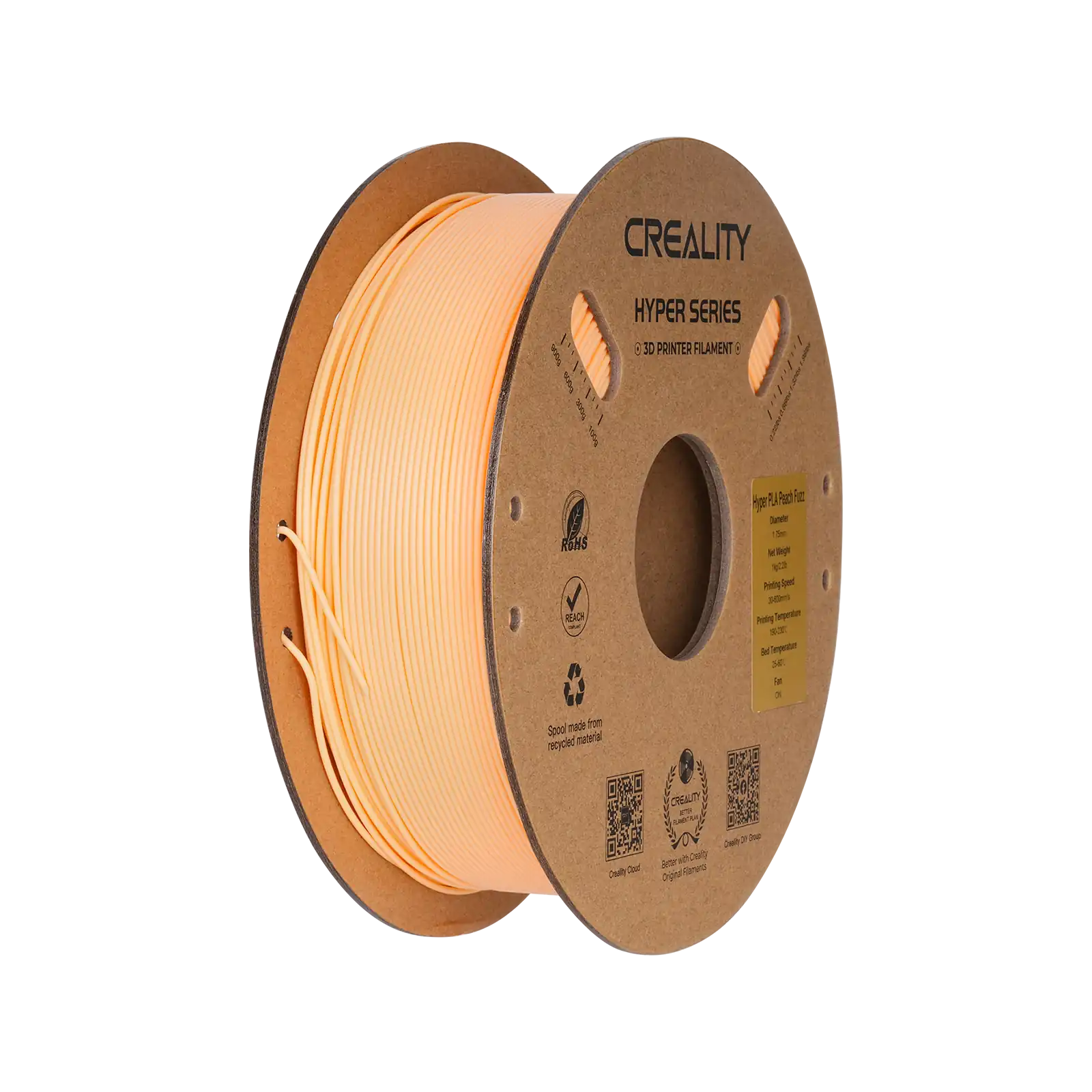 Creality Hyper Series PLA 3D Printing Filament 1kg - Peach Fuzz
