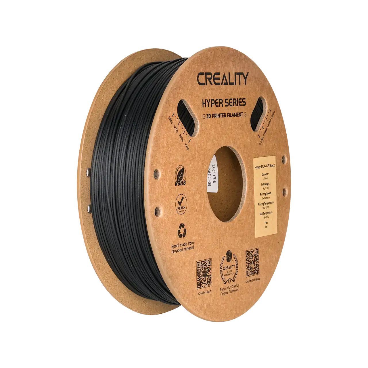 Creality Hyper Series PLA Carbon Fibre 3D Printing Filament 1kg - Black
