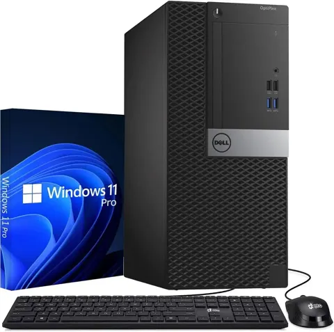 Dell Tower Desktop PC – Intel Core i7-7700 7th Gen Processor – 16GB DDR4 RAM – 512GB SSD – Keyboard & Mouse – Wi-Fi – Office