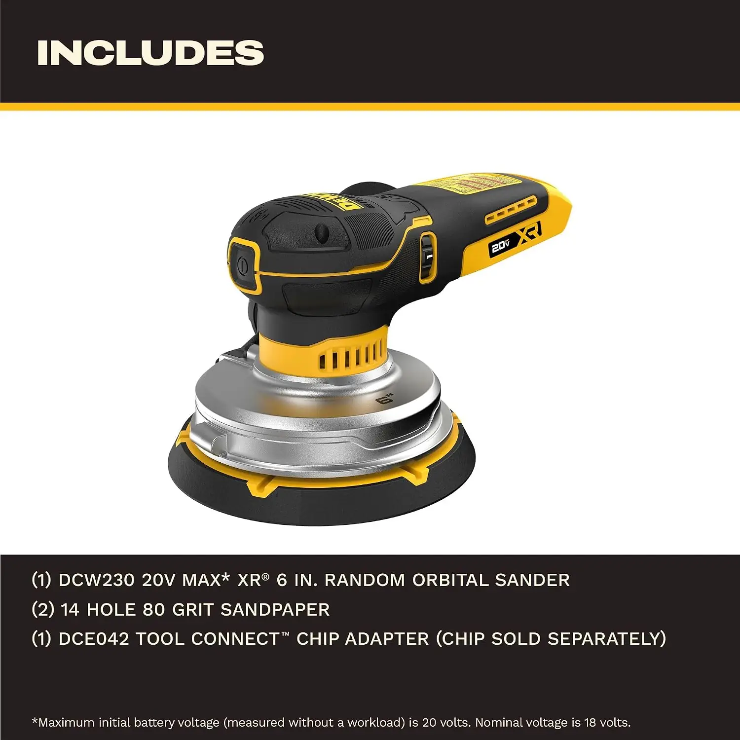 DEWALT 20V MAX XR 6 in. Cordless Random Orbital Sander