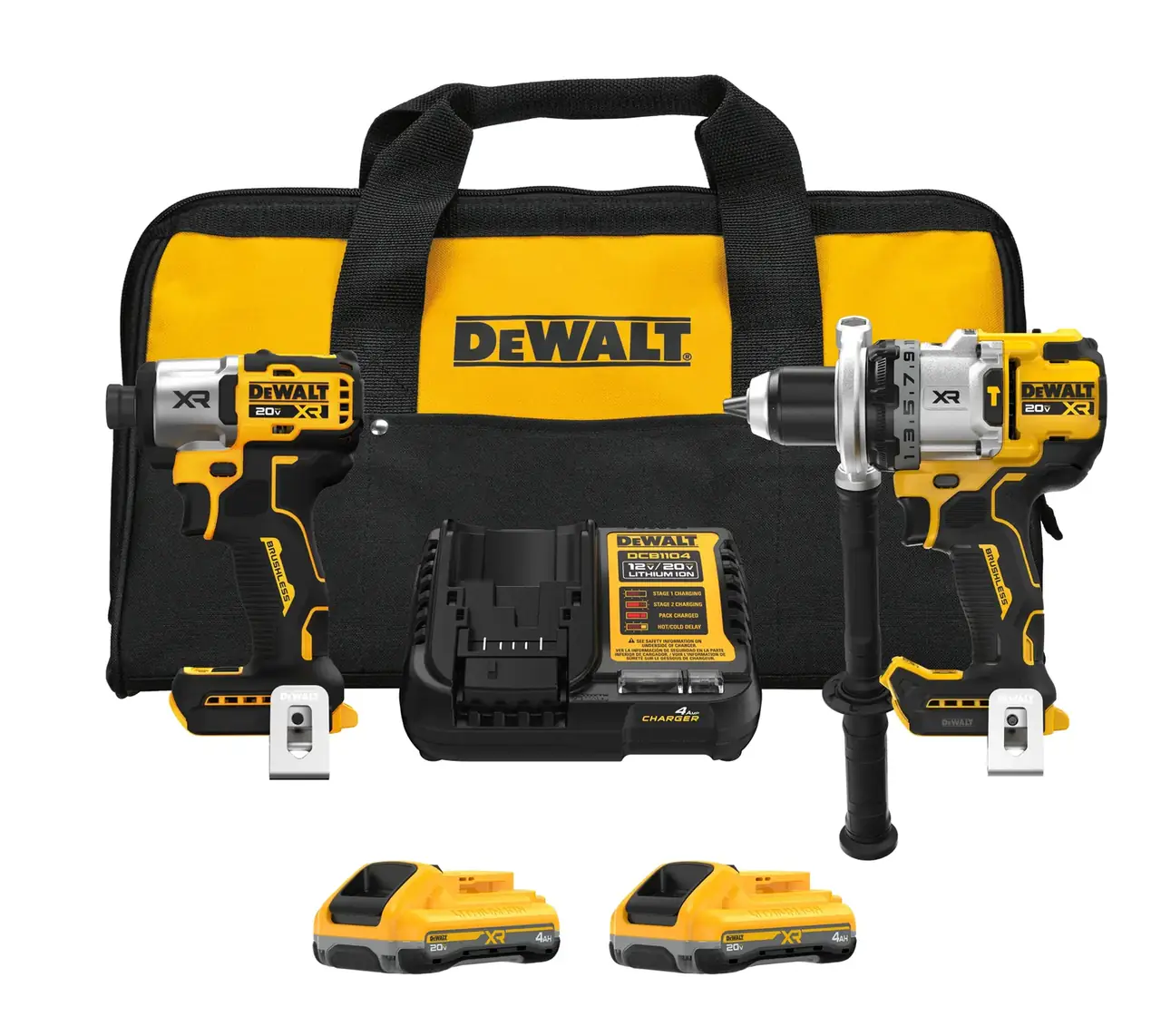 DEWALT 20V MAX XR Impact Driver and Hammer Drill Cordless Power Tool Combo Kit