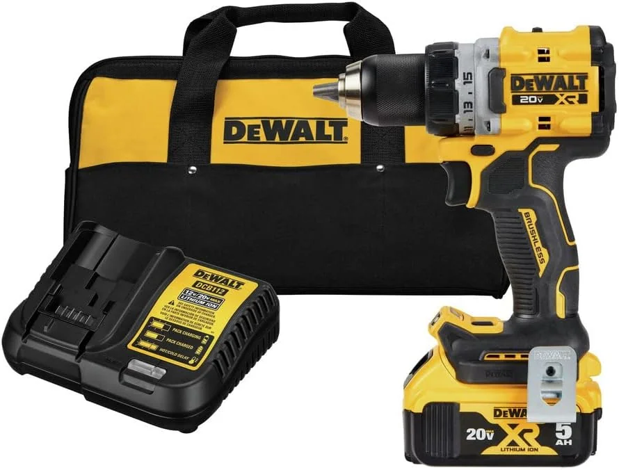 DeWalt 20V MAX XR Brushless Cordless 1/2 in. Drill/Driver Kit (5.0Ah battery, DCD800P1)