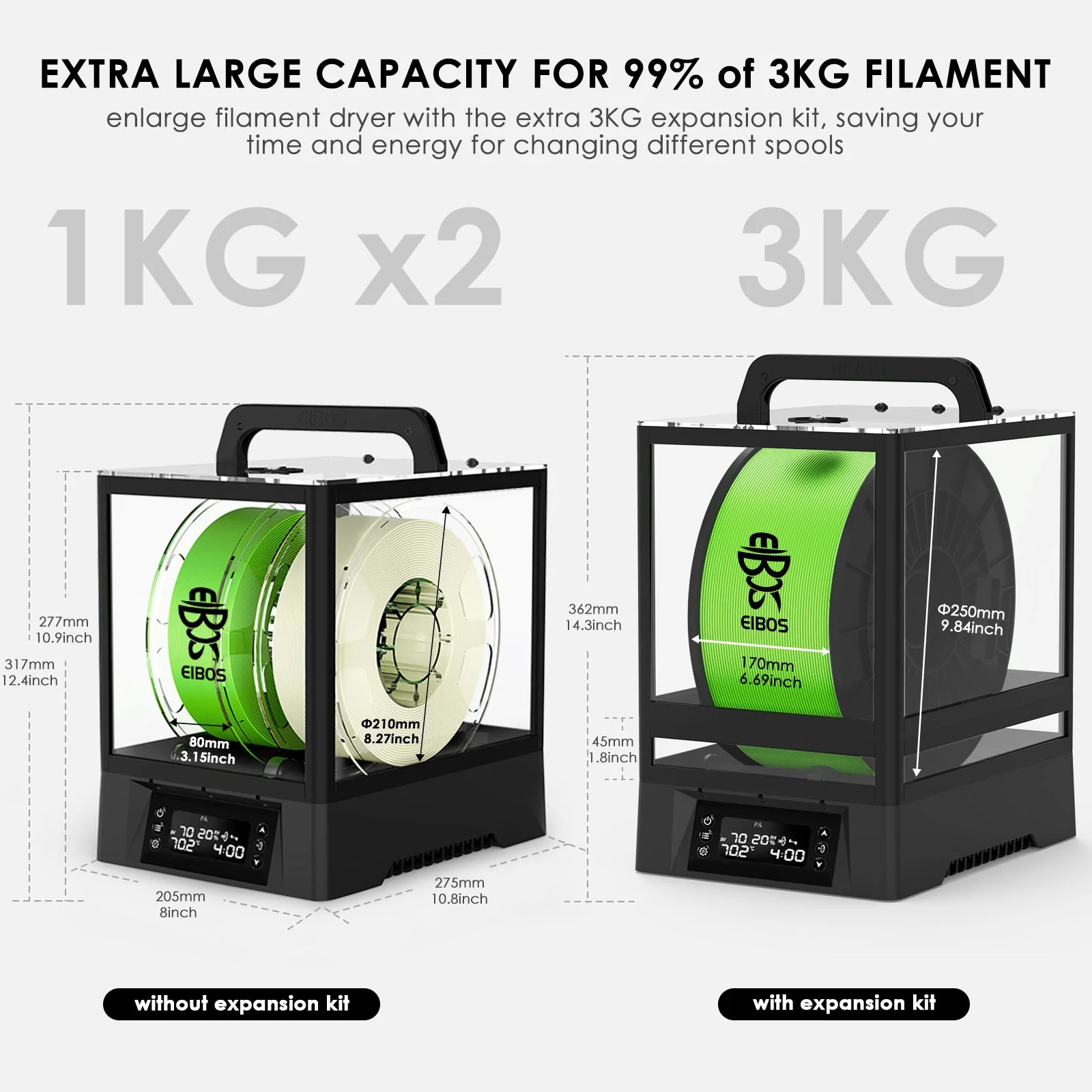 EIBOS 【EIBOS Official 】 3D Printer Filament Dryer Box ...