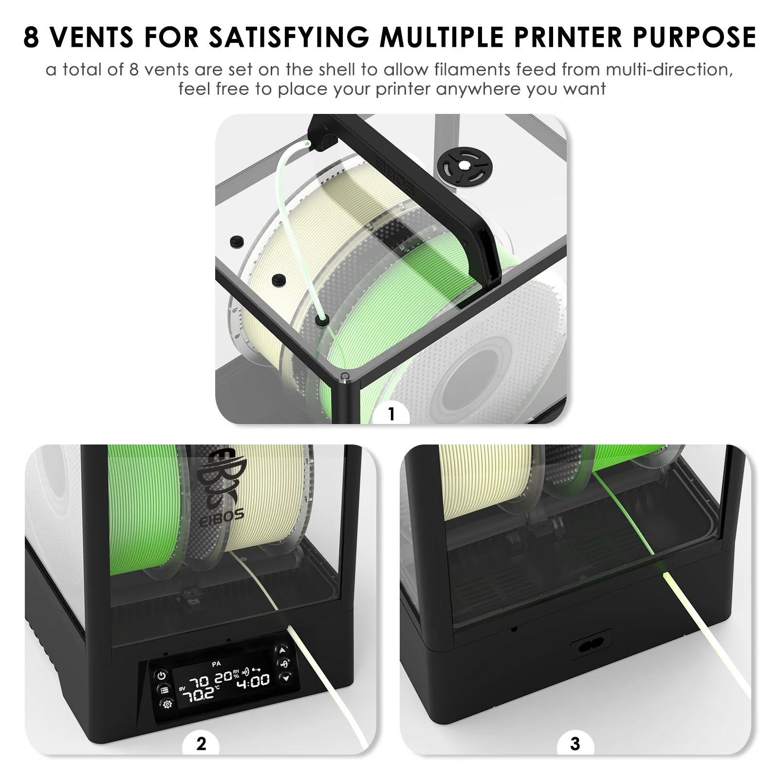 EIBOS 【EIBOS Official 】 3D Printer Filament Dryer Box ...
