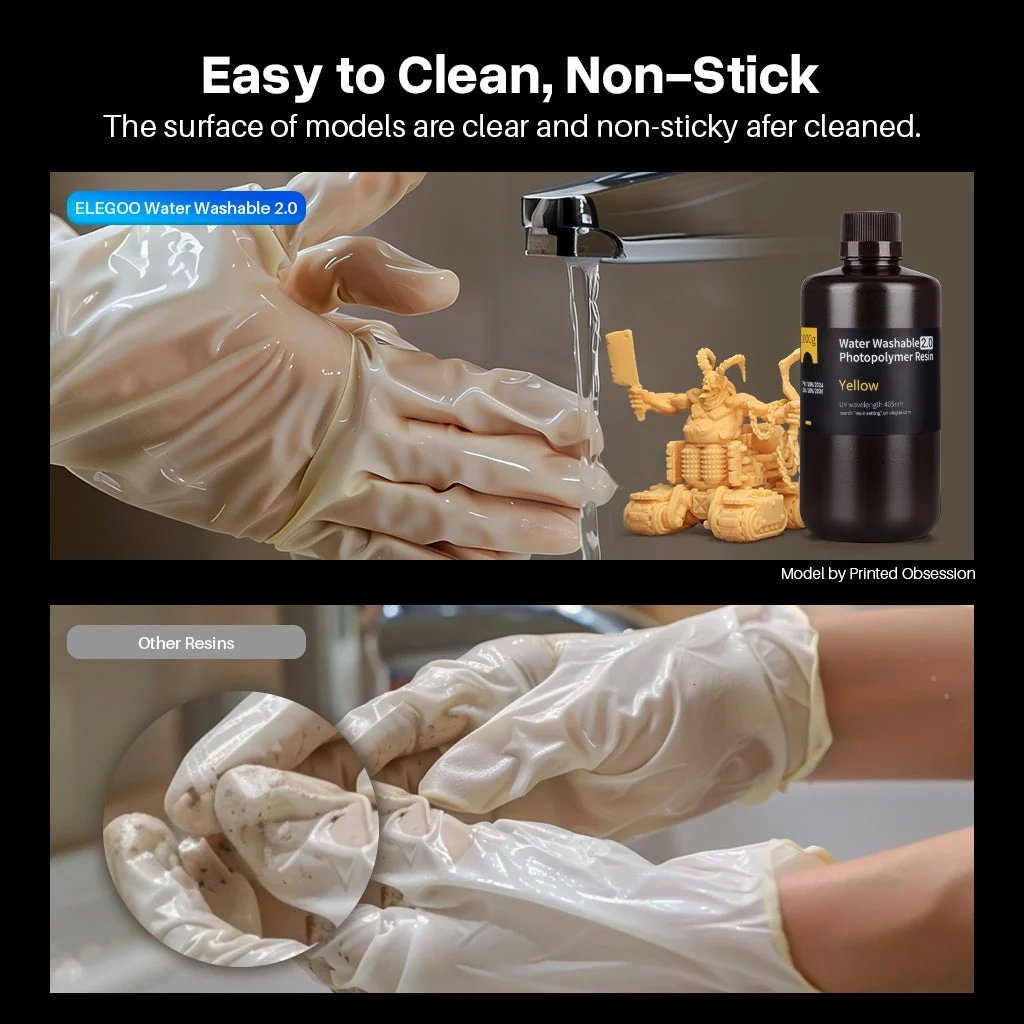ELEGOO Water Washable 3D Printer Resin 2.0