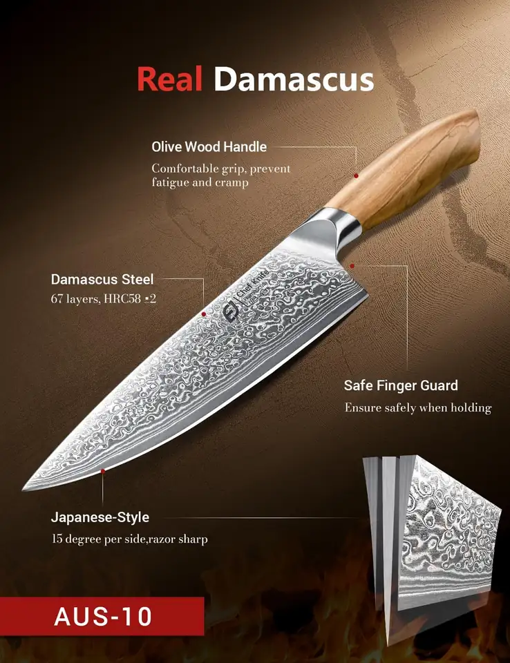 Emojoy 8-Inch Damascus Chef Knife