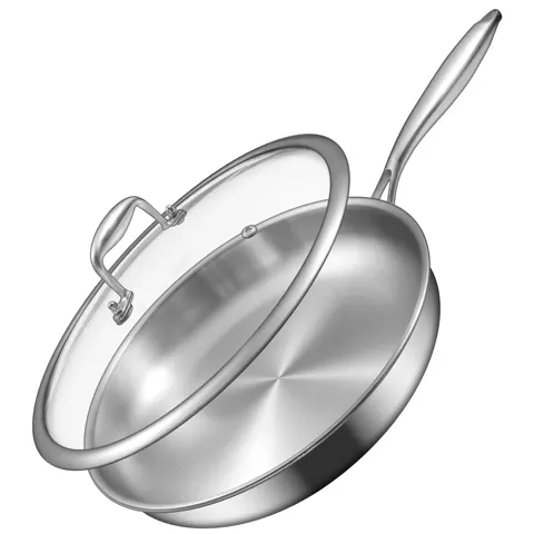 EWFEN 12 Inch Tri-Ply Stainless Steel Frying Pan