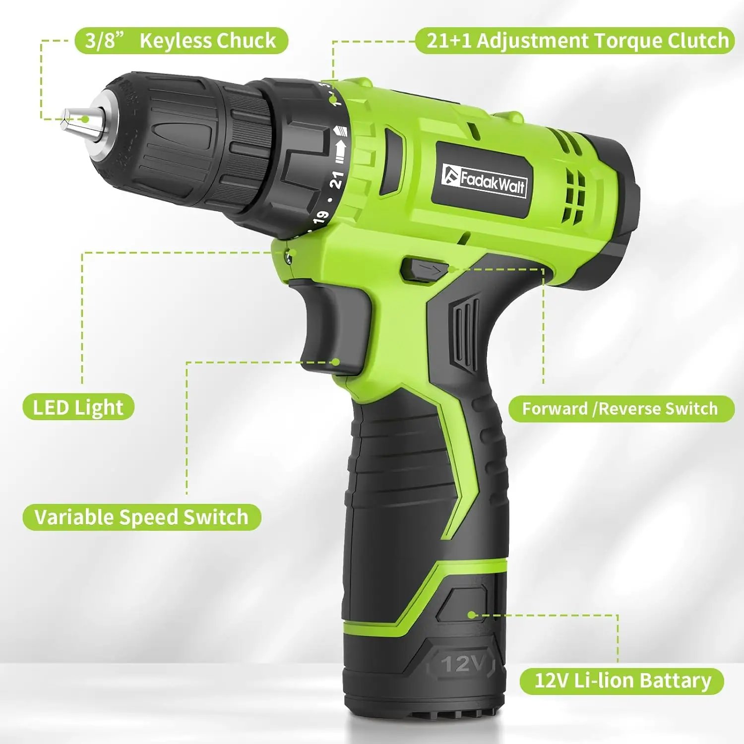 FADAKWALT Cordless Drill Set