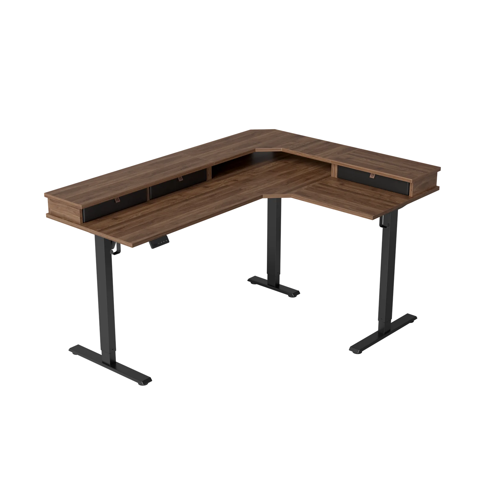 FEZIBO L-Shaped Electric Standing Desk with Drawers