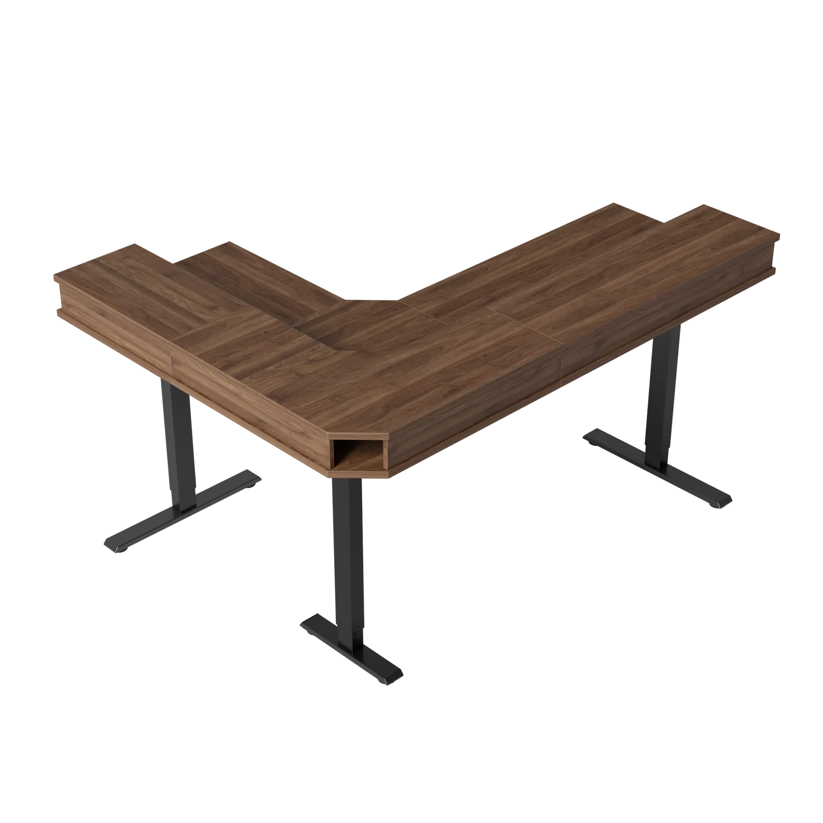 FEZIBO L-Shaped Electric Standing Desk with Drawers