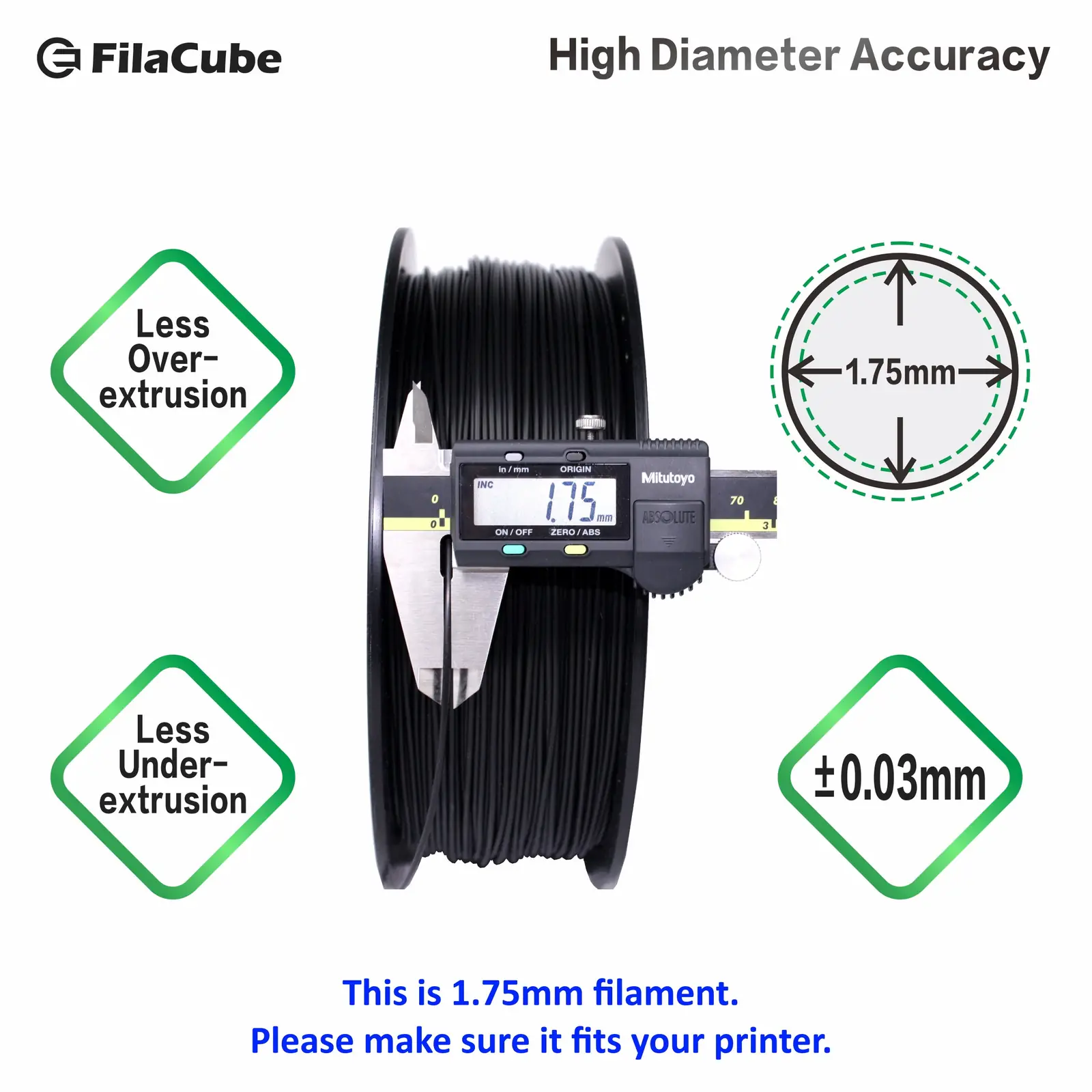 FilaCube PLA 2 1.75mm Black