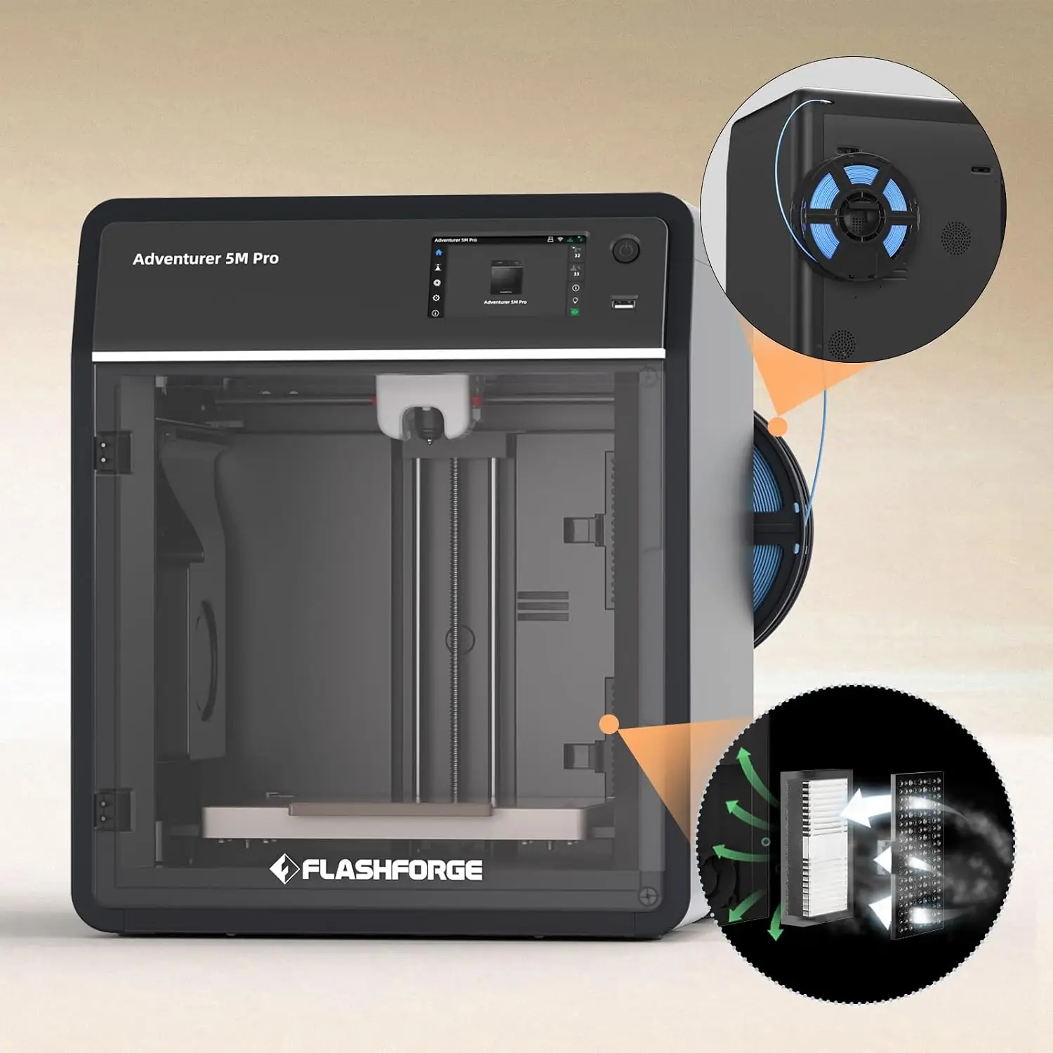 FlashForge Adventurer 5M Pro Enclosed 3D Printer