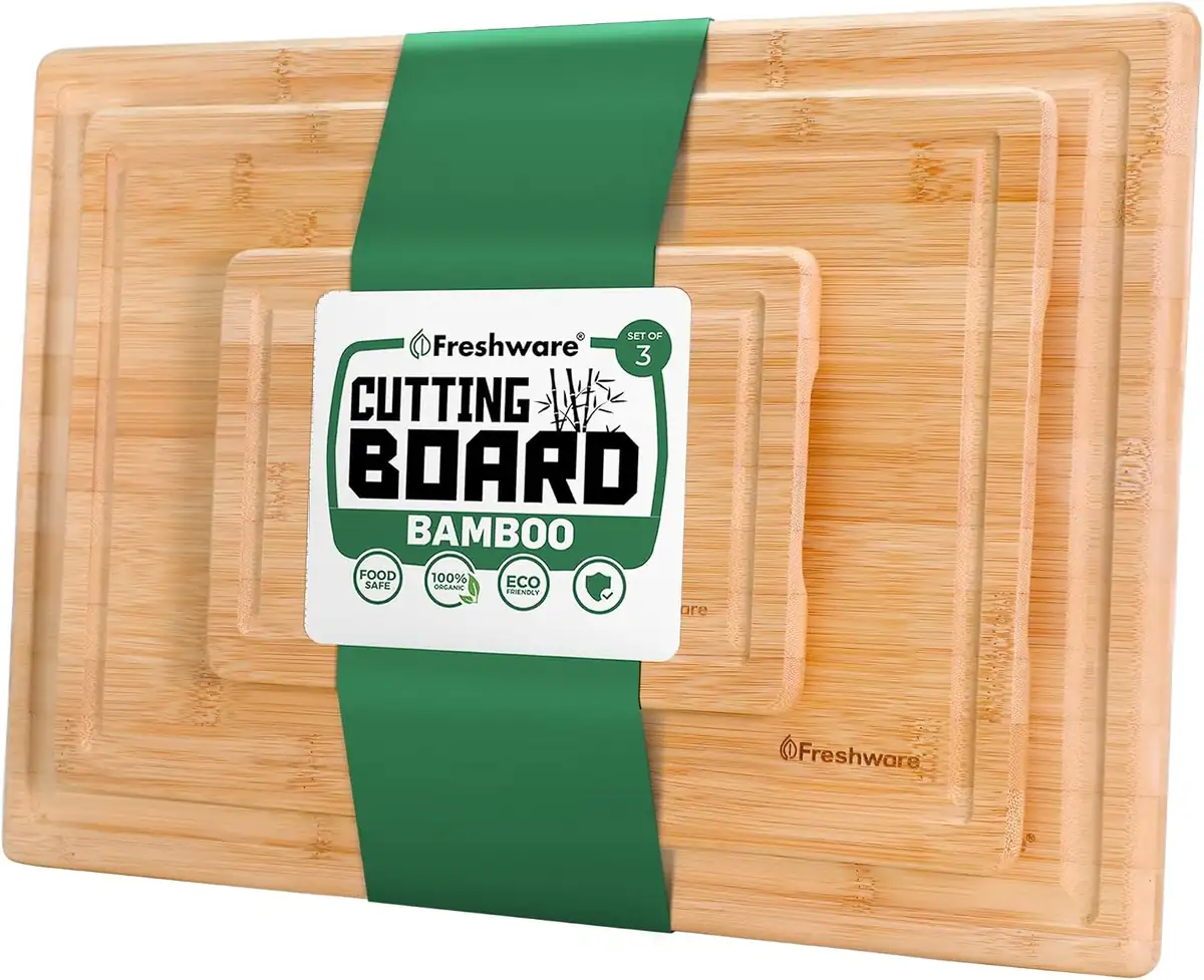 Freshware Bamboo Cutting Boards for Kitchen