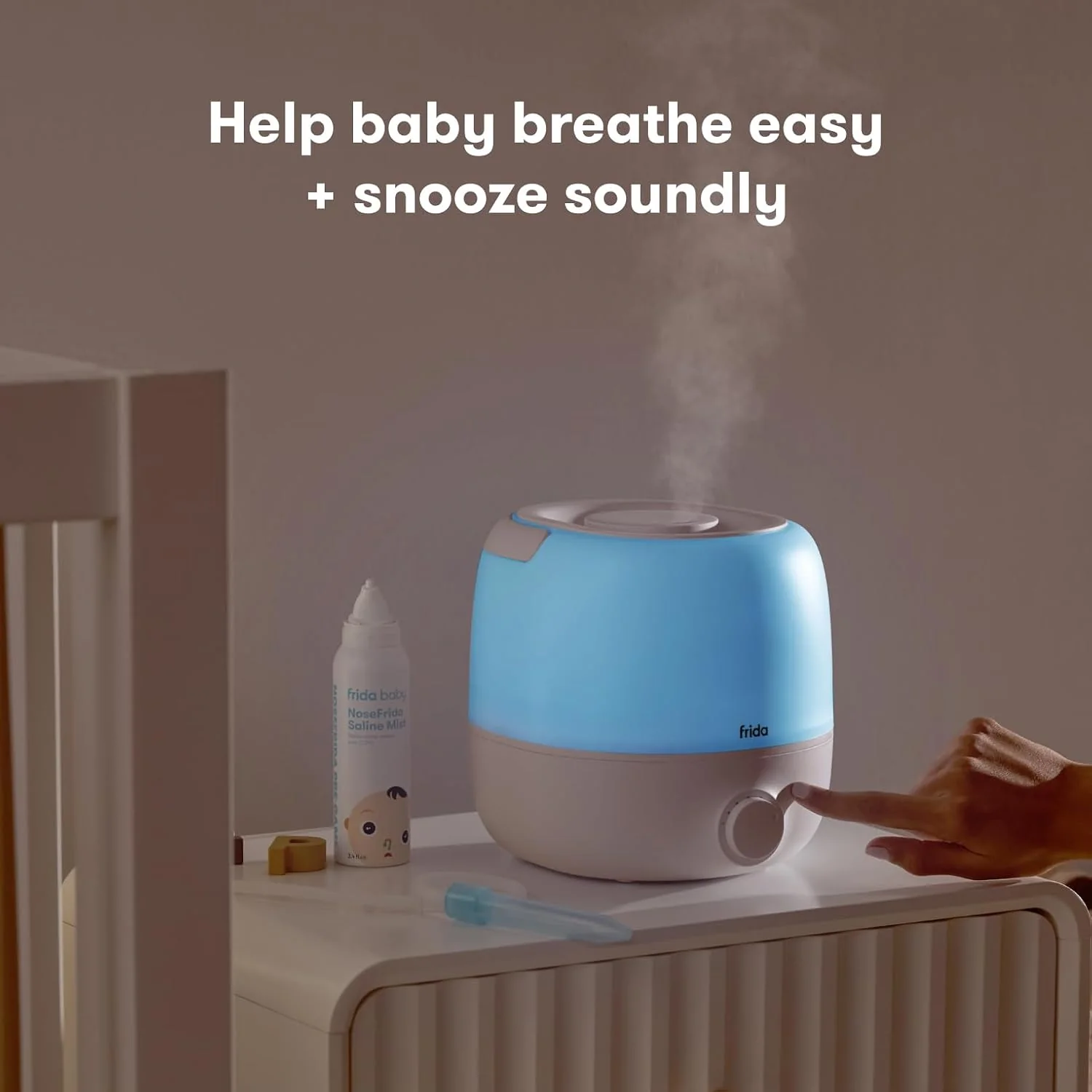 Frida 3-in-1 Cool Mist Humidifier for Large Rooms & Bedroom
