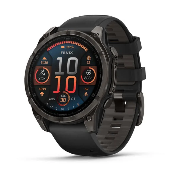 Garmin Fenix 8 47mm Sapphire (DLC Titanium, Black/Pebble Gray Band, AMOLED)