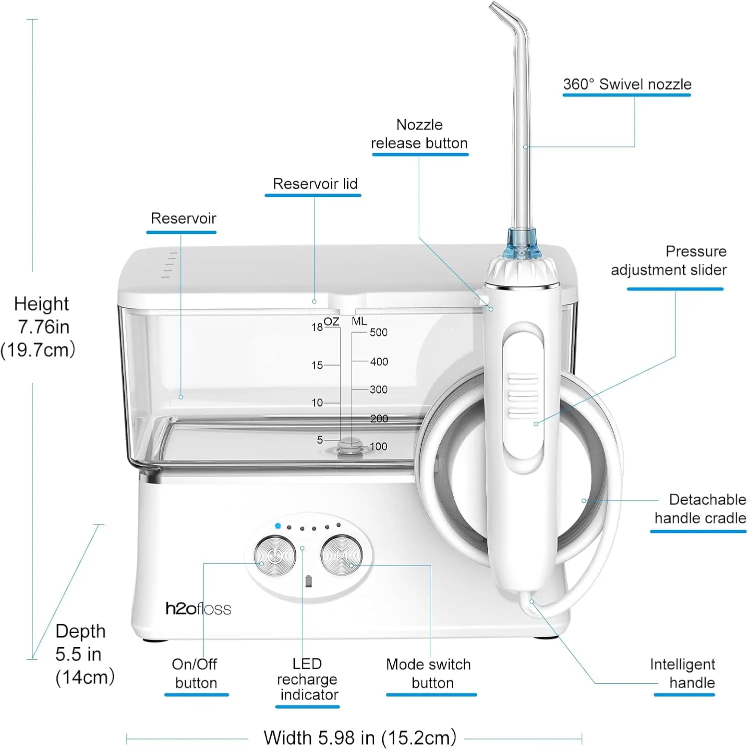H2ofloss Water Dental Flosser Pick