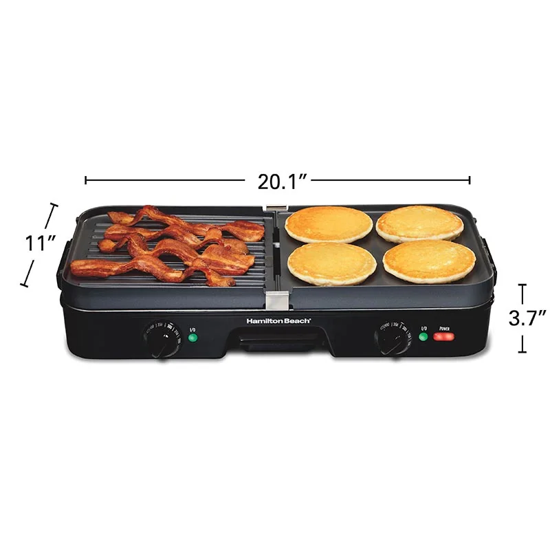 Hamilton Beach 3-in-1 Electric Indoor Grill + Electric Griddle