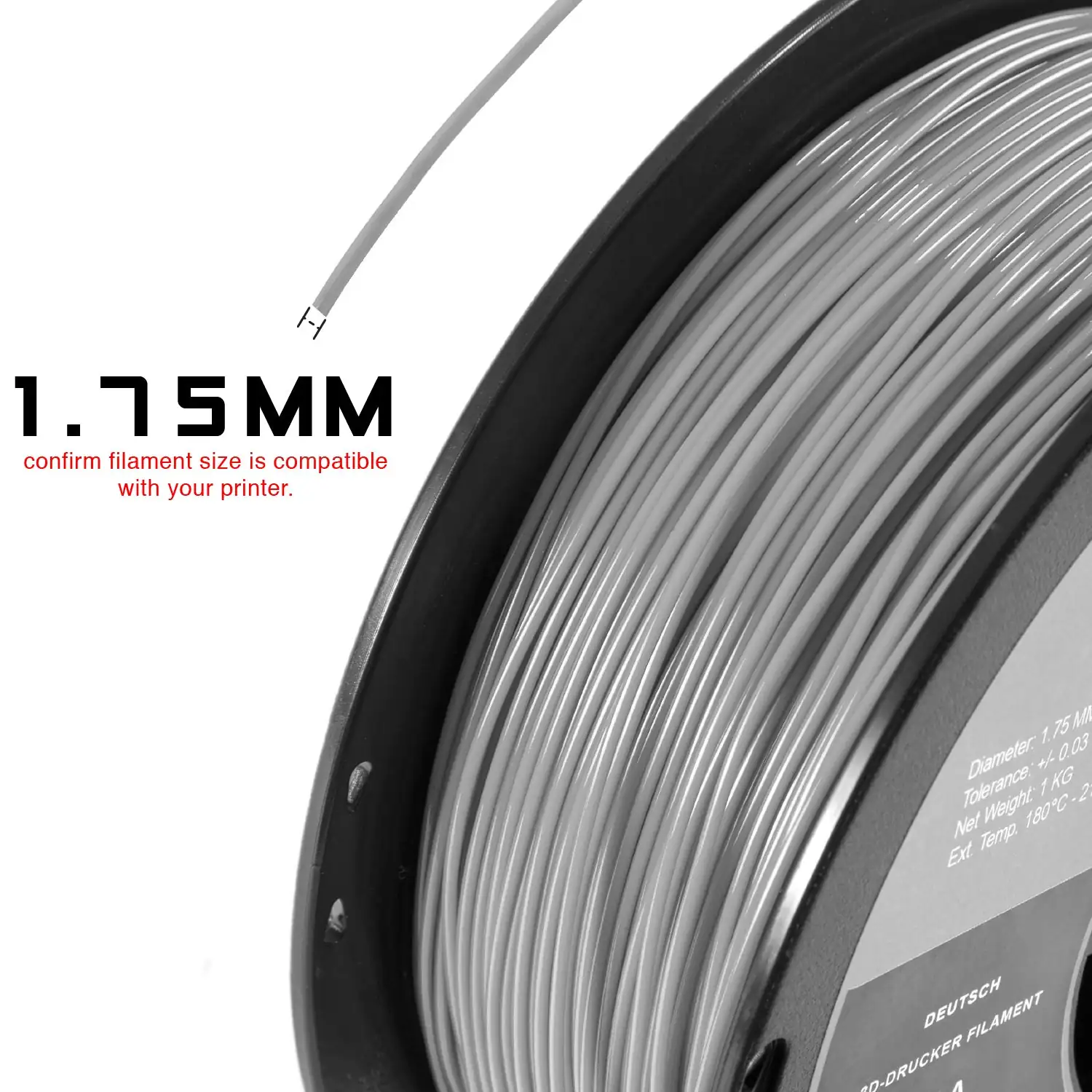 HATCHBOX 1.75mm Natural PLA 1 KG Spool