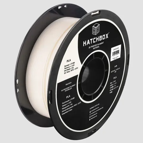 HATCHBOX 1.75mm Natural PLA 1 KG Spool