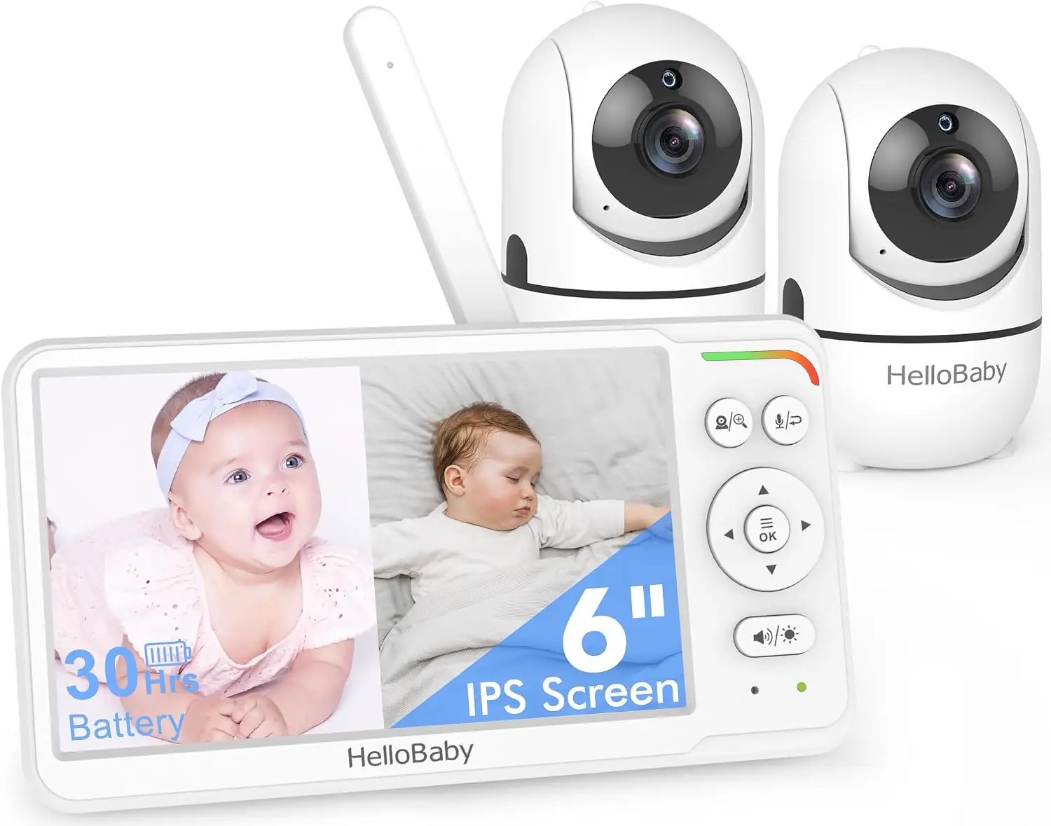 HelloBaby No WiFi Baby Monitor 2 Cameras