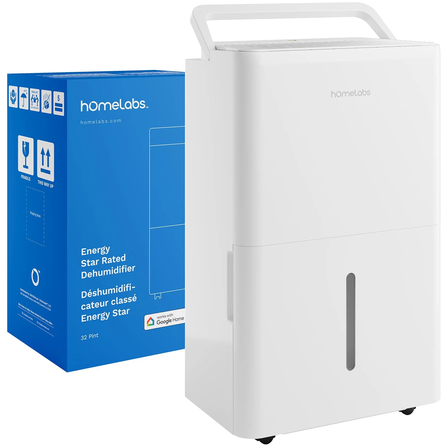 hOmeLabs 4,500 Sq Ft Wi-Fi Dehumidifier 32 Pint