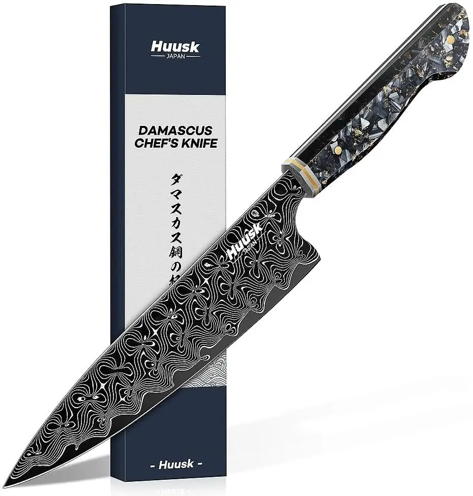 Huusk Damascus Chef Knife 8 Inch