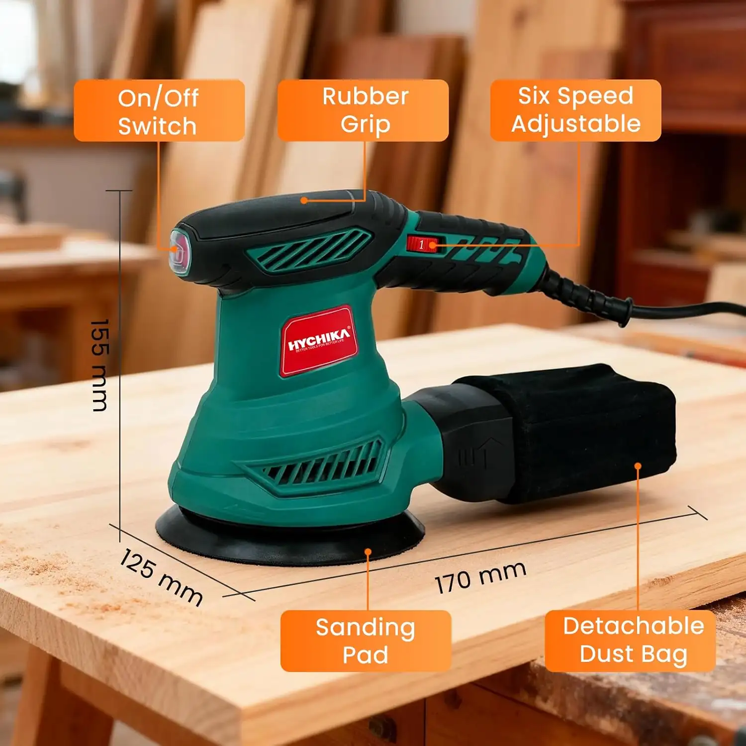 HYCHIKA 5-Inch Random Orbital Sander