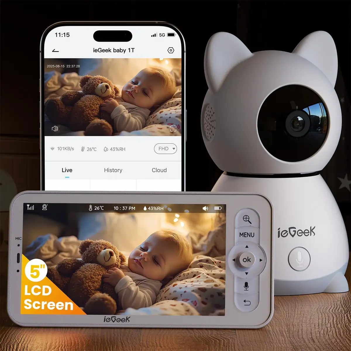 ieGeek Baby Monitor with Camera and Audio