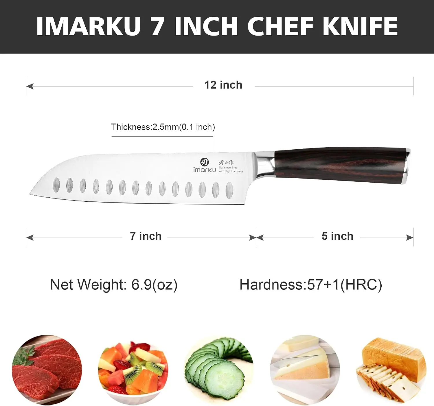imarku Santoku Knife 7 Inch
