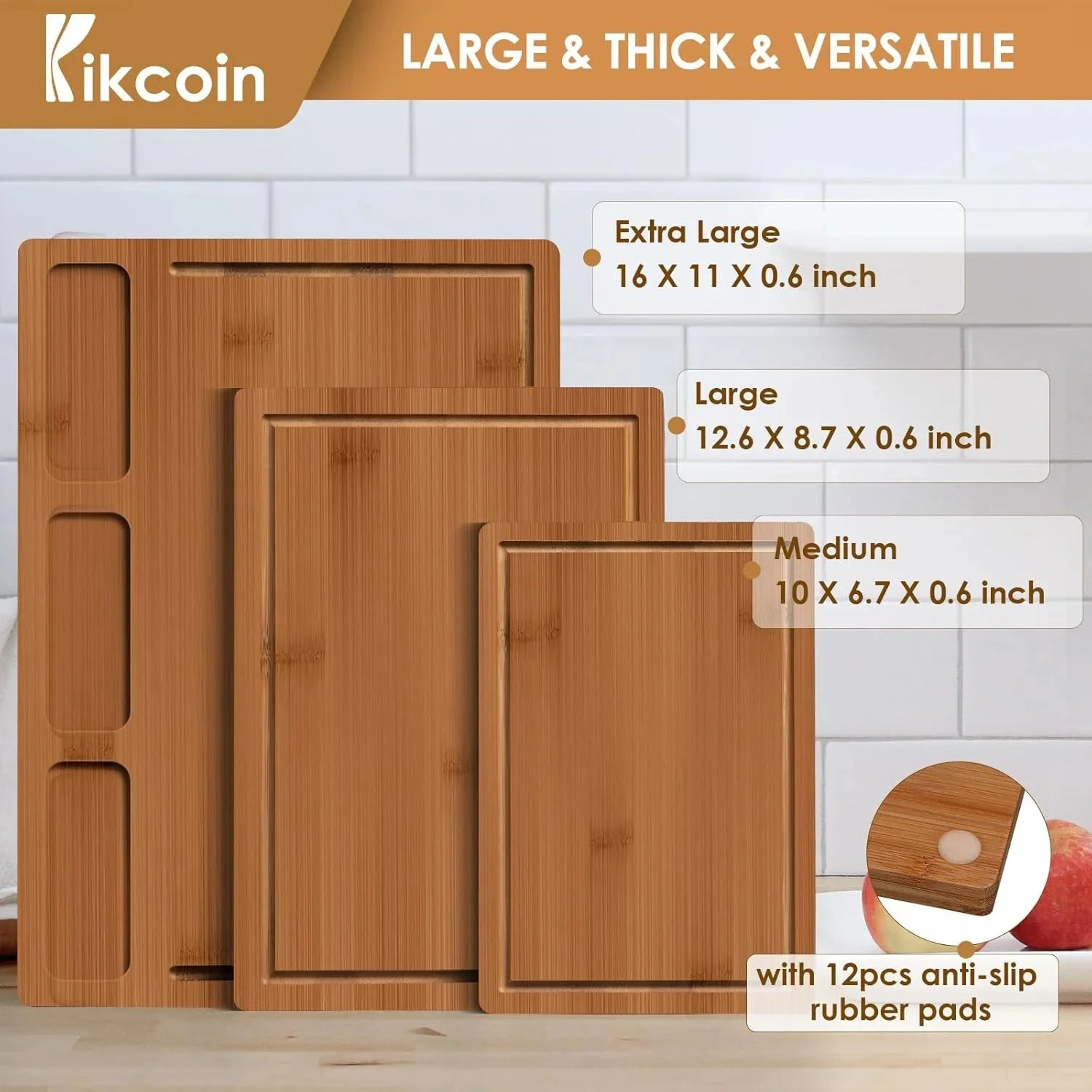 Kikcoin Extra Large Bamboo Cutting Board