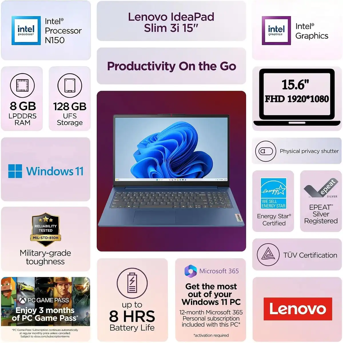 Lenovo Business 15.6" FHD Laptop