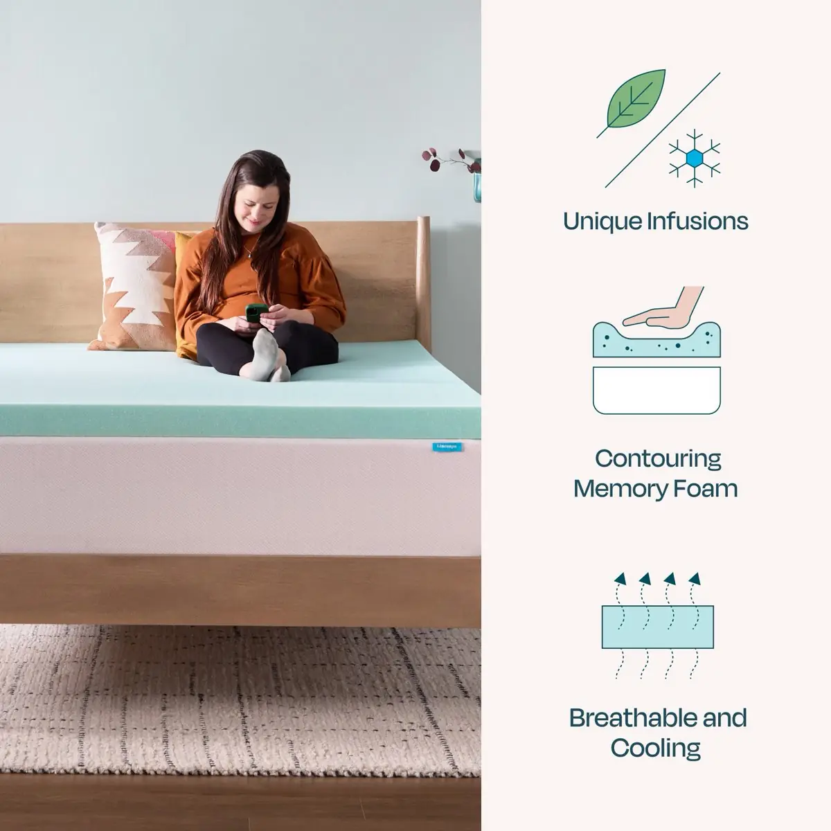 Linenspa 3 Inch Gel Memory Foam Mattress Topper Queen