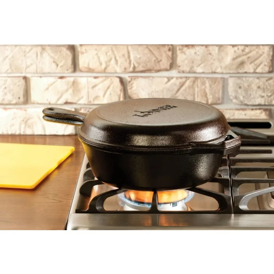Lodge LCC3 Cast Iron Combo Cooker, Pre-Seasoned