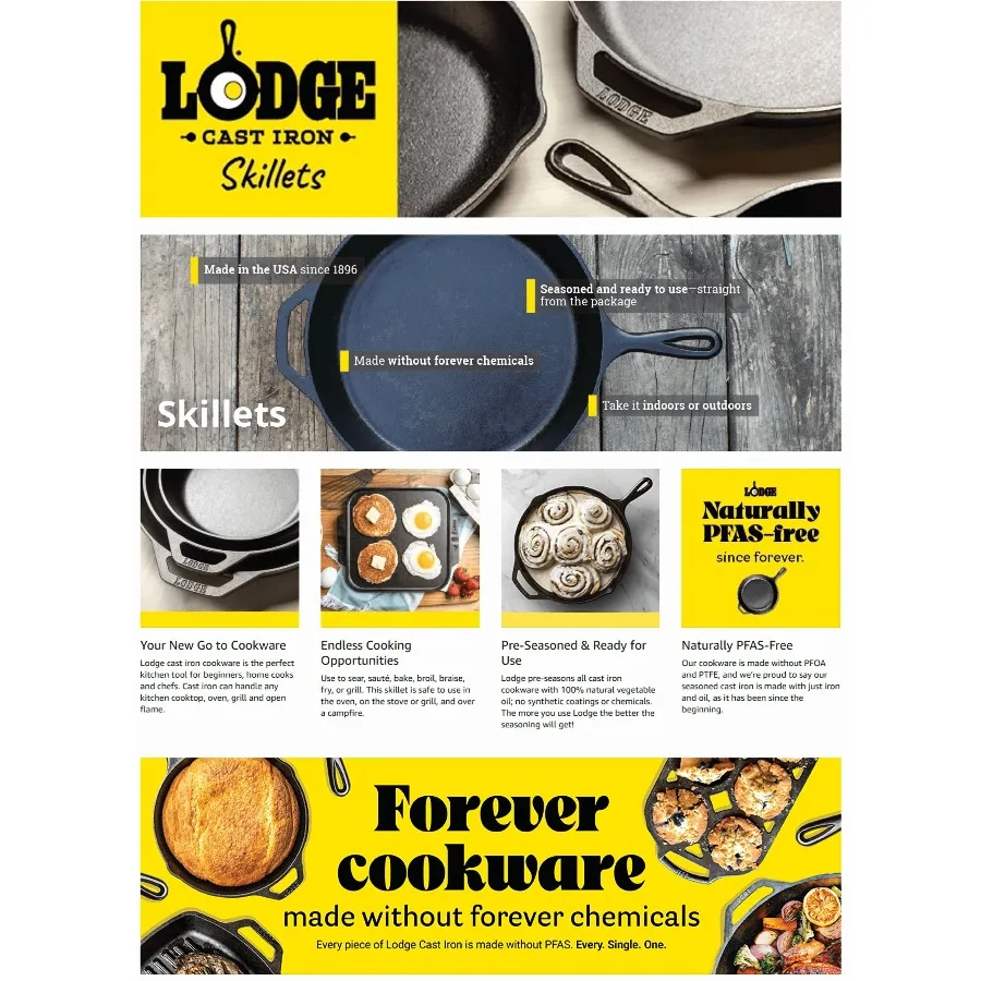 Lodge LCC3 Cast Iron Combo Cooker, Pre-Seasoned