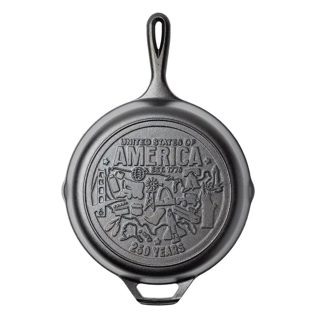 Lodge Pre-Seasoned Cast Iron Skillet USA Icons 10.25 Inch