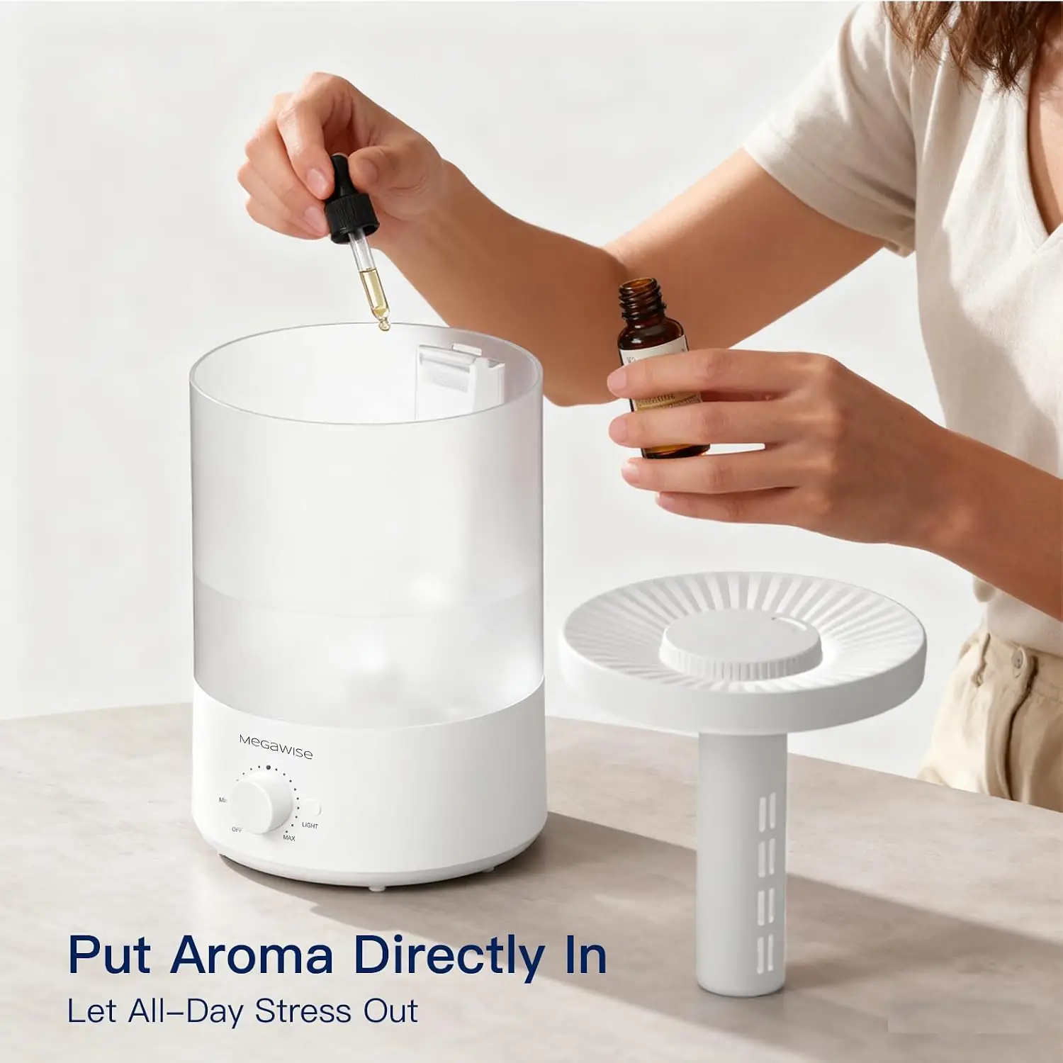 MEGAWISE 2 pack 3.5L Ultrasonic Cool Mist Humidifier – Top-Fill